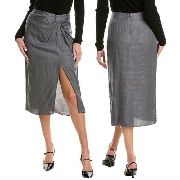 NEW Rag & Bone Amber Plaid Midi Skirt Size 4 - Picture 2 of 4